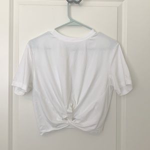 Topshop US 4 cropped white t-shirt